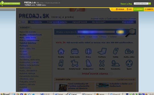 Obr. Systém umožňujúci vizualizovať správanie návštevníkov na portáli PREDAJ.SK
