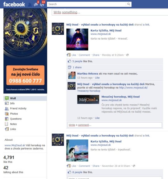Obr.  Na Facebooku je aj služba MôjOsud.sk