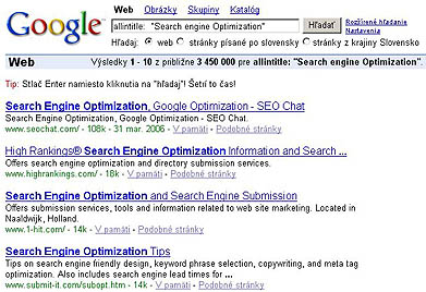 Výsledky rešerše na požiadavku Search Engine Optimisation v Google
